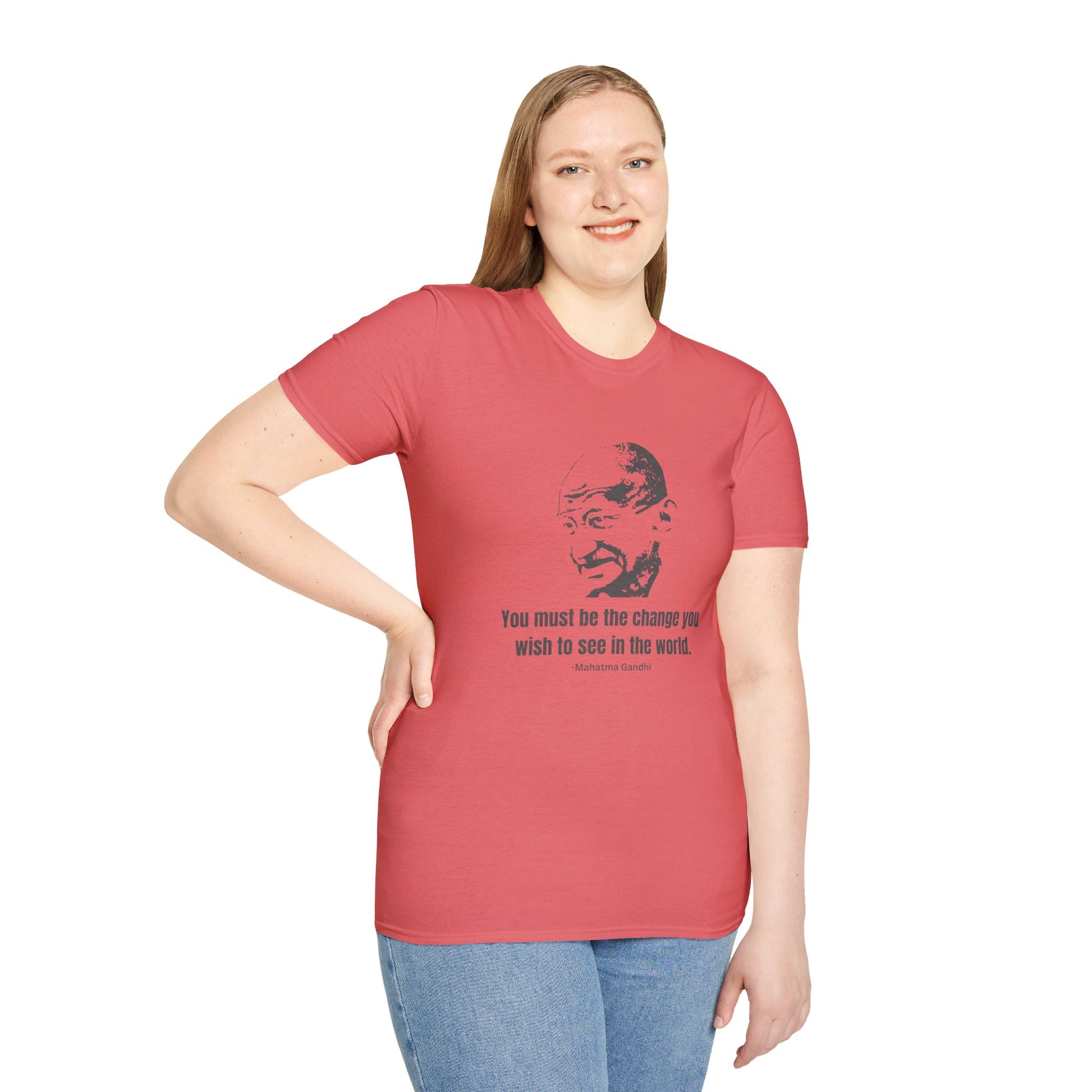 Be the Change Women's Relaxed/Plus Tshirt (IW Gray Logo) - Sweet Baby Jeez Teez