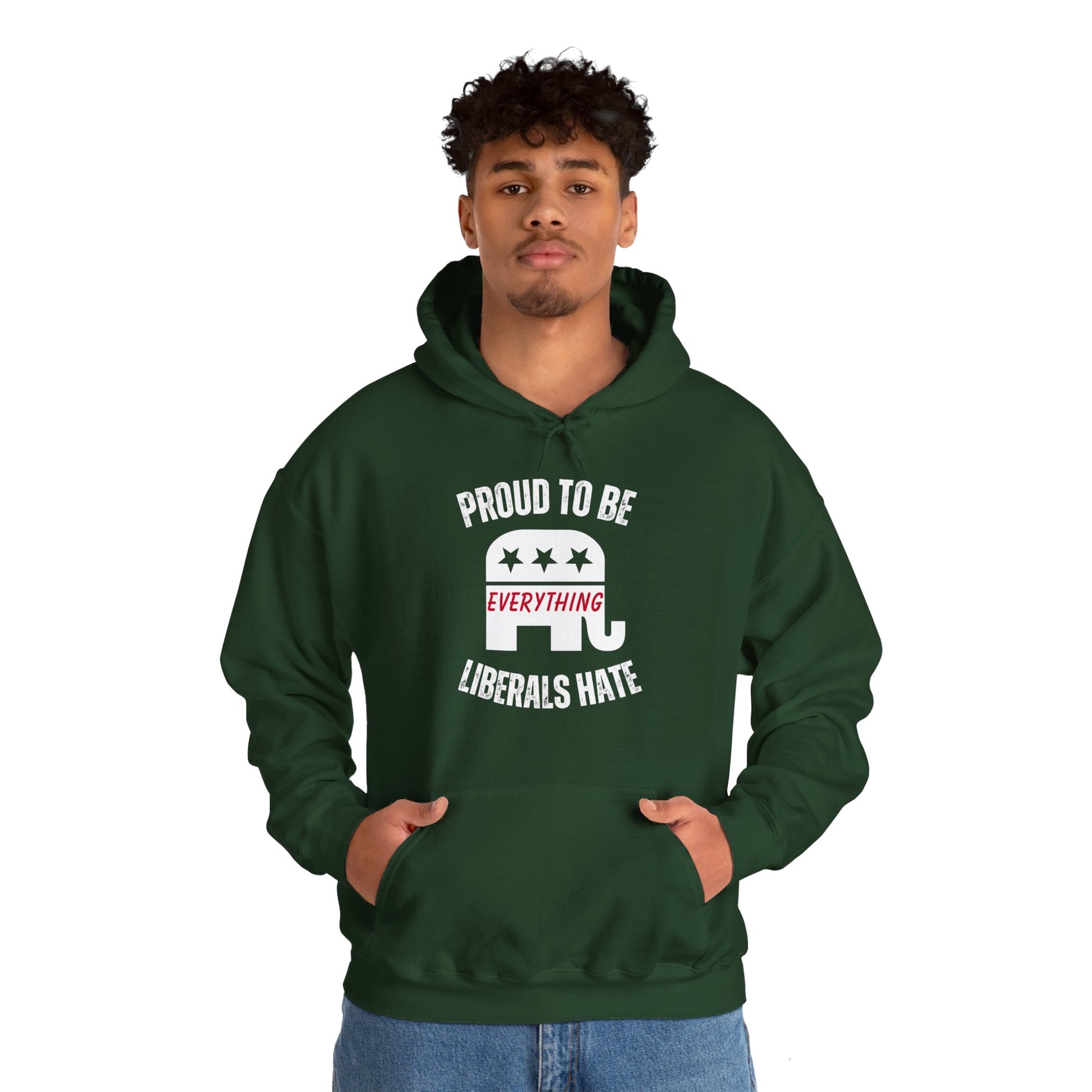 Proud to Be Men's Hoodie (White Logo) - Sweet Baby Jeez Teez