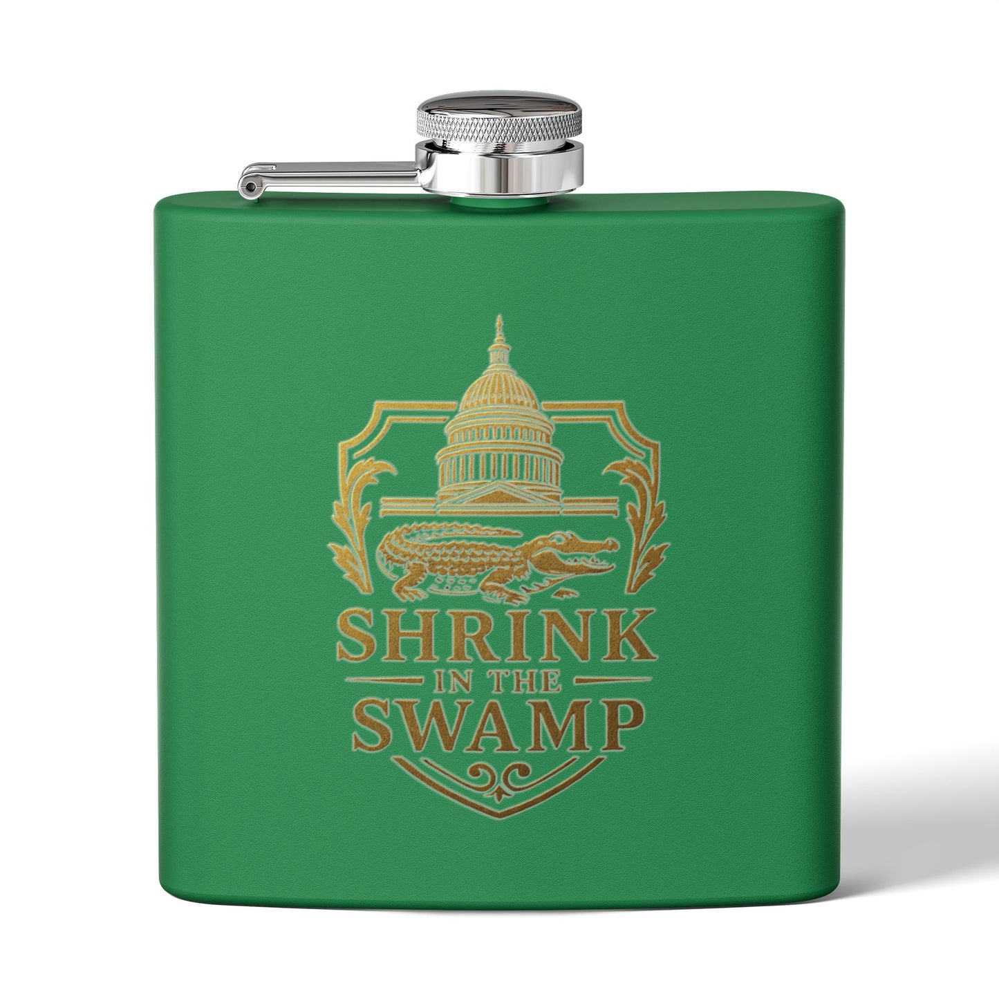 Shrink in the Swamp [TM] Stainless Steel Flask - Sweet Baby Jeez Teez