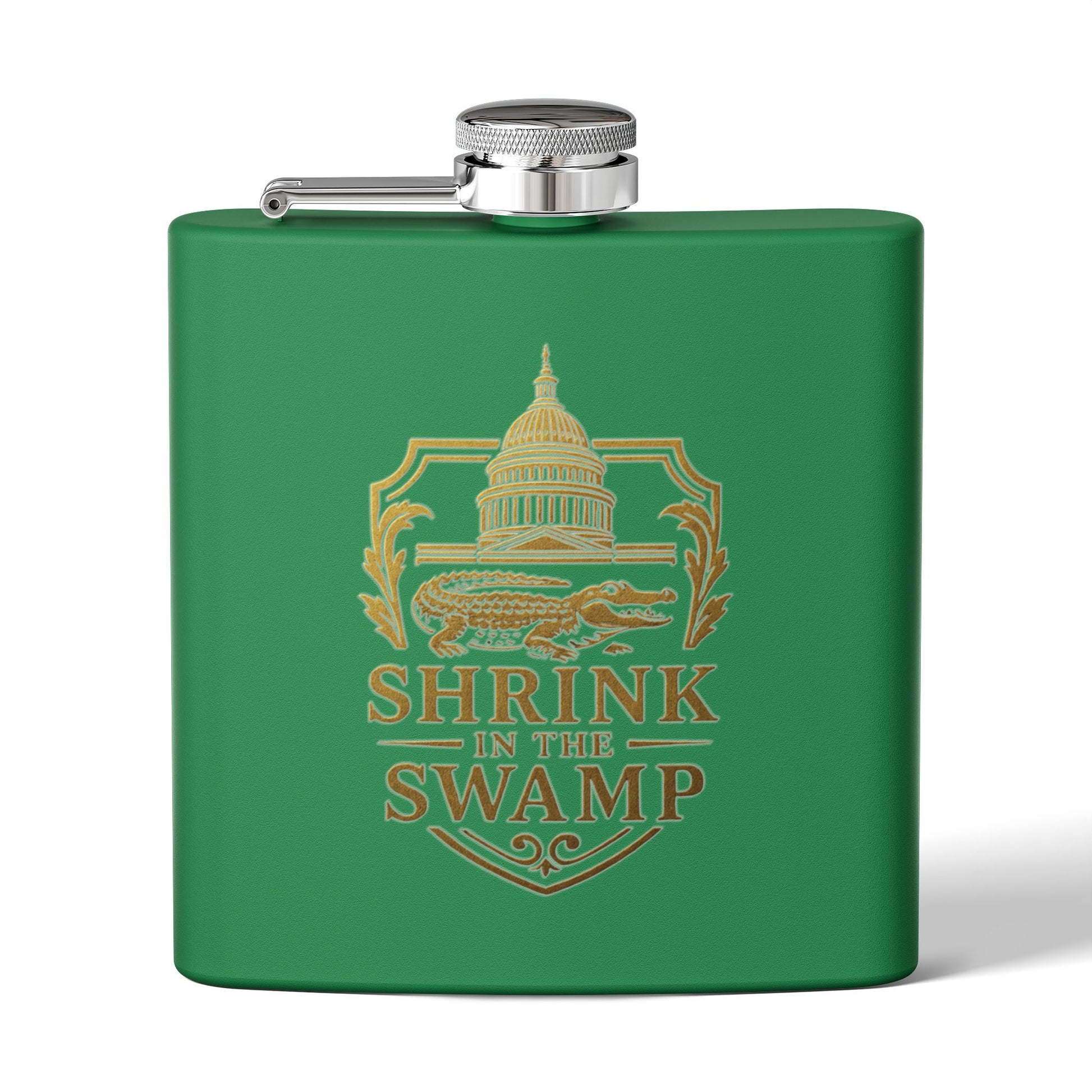 Shrink in the Swamp [TM] Stainless Steel Flask - Sweet Baby Jeez Teez