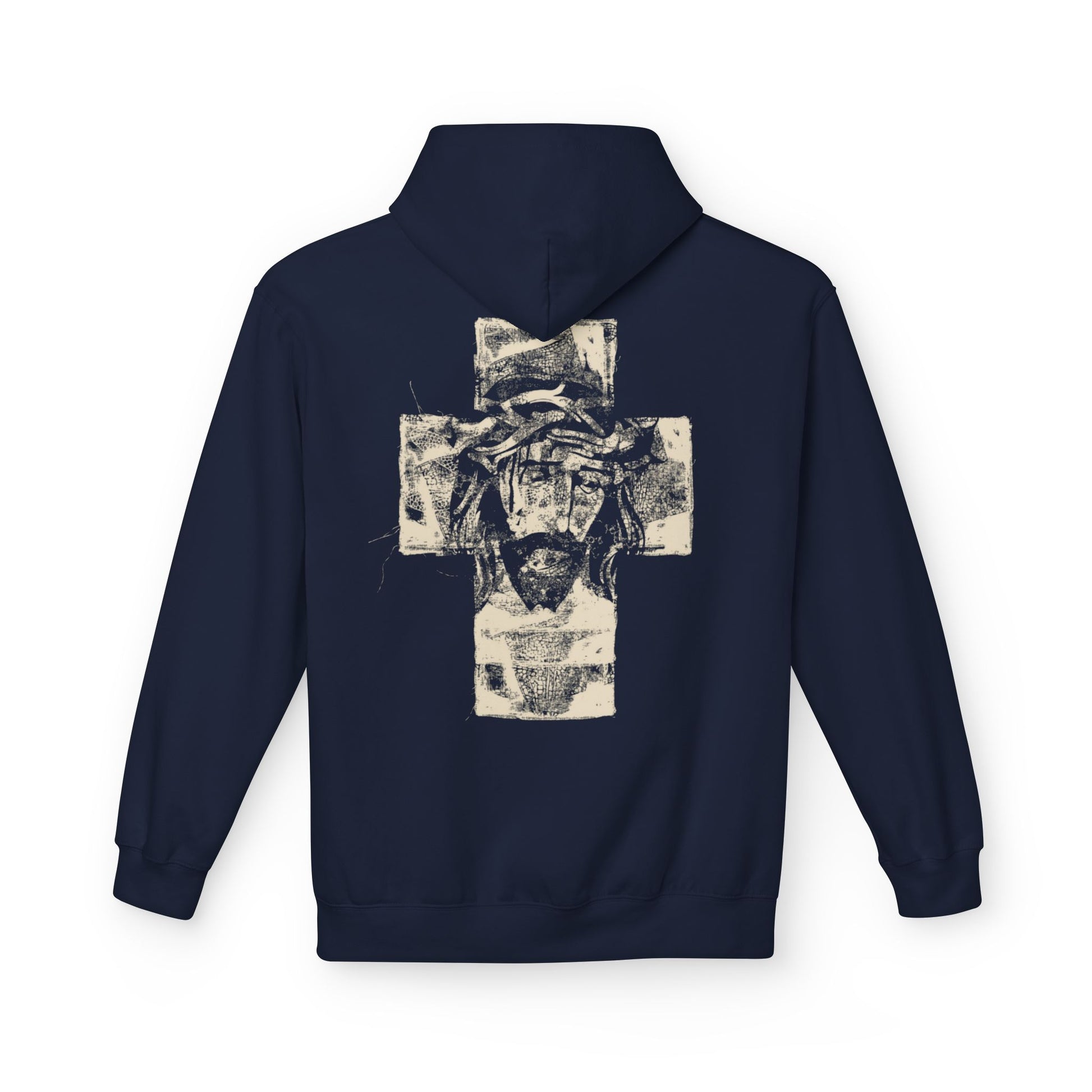 Christ Portrait on Cross Modern Logo Men's Hoodie - Sweet Baby Jeez Teez