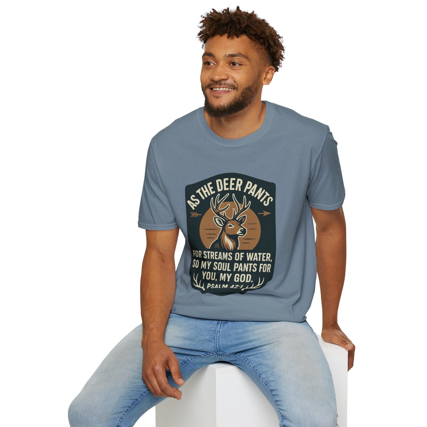 Psalm 42:1 "As The Deer" Bible Verse Softstyle Tshirt