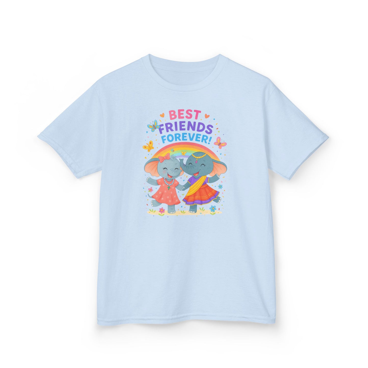 Ellalee the Elephant (TM) and Raja, Best Friends Forever Kids Tshirt