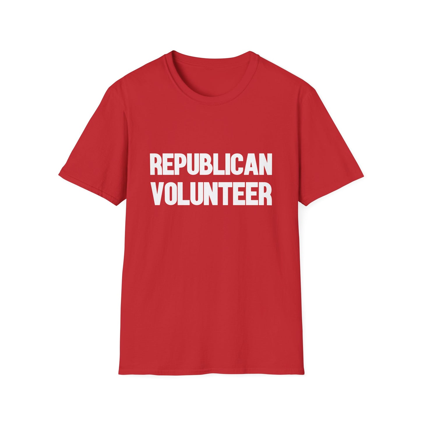 Republican Volunteer Unisex Tshirt (White/Red Logo) - Sweet Baby Jeez Teez