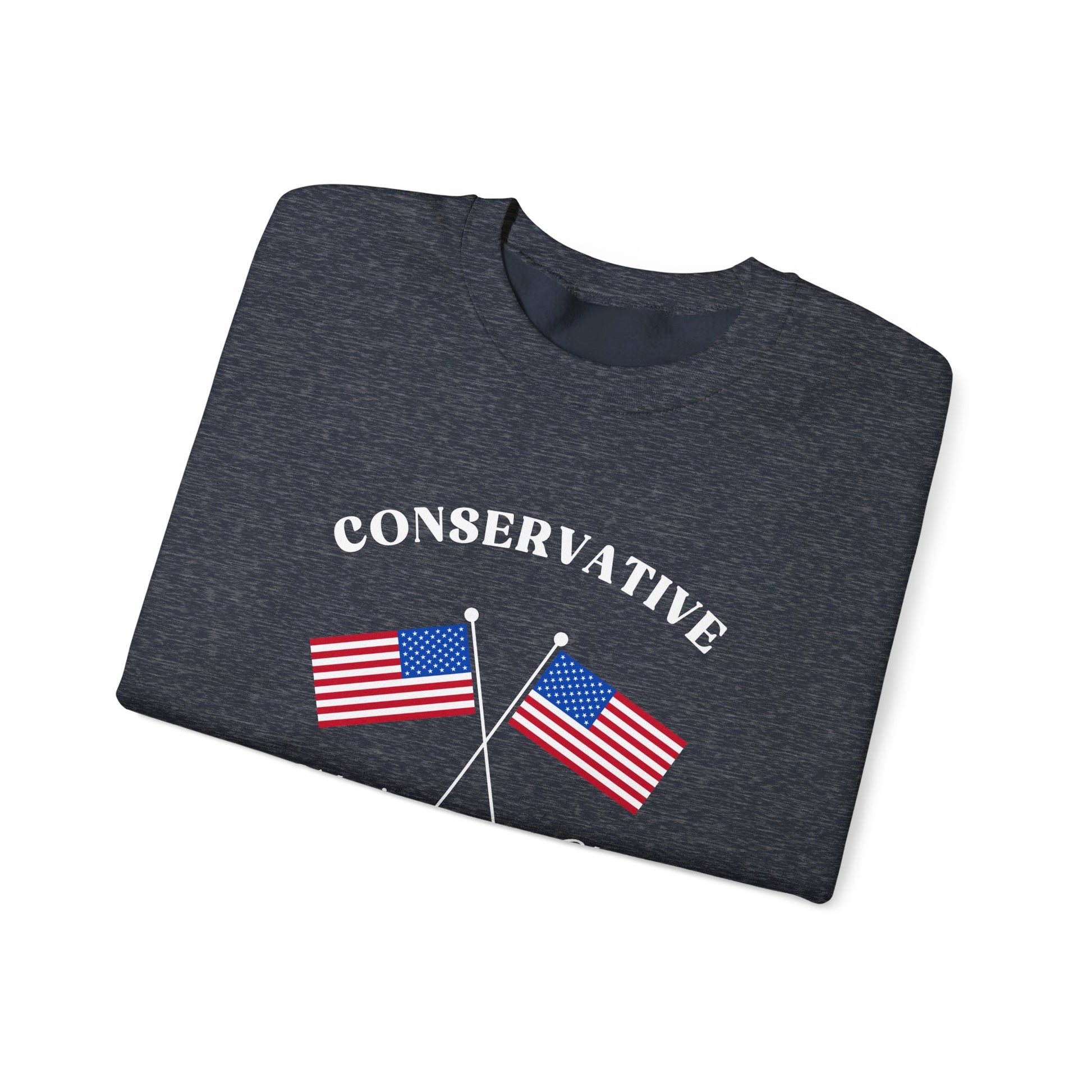 Conservative Mom's Club Crewneck Sweatshirt - Raising Patriots Since 1776 (White Logo) - Sweet Baby Jeez Teez