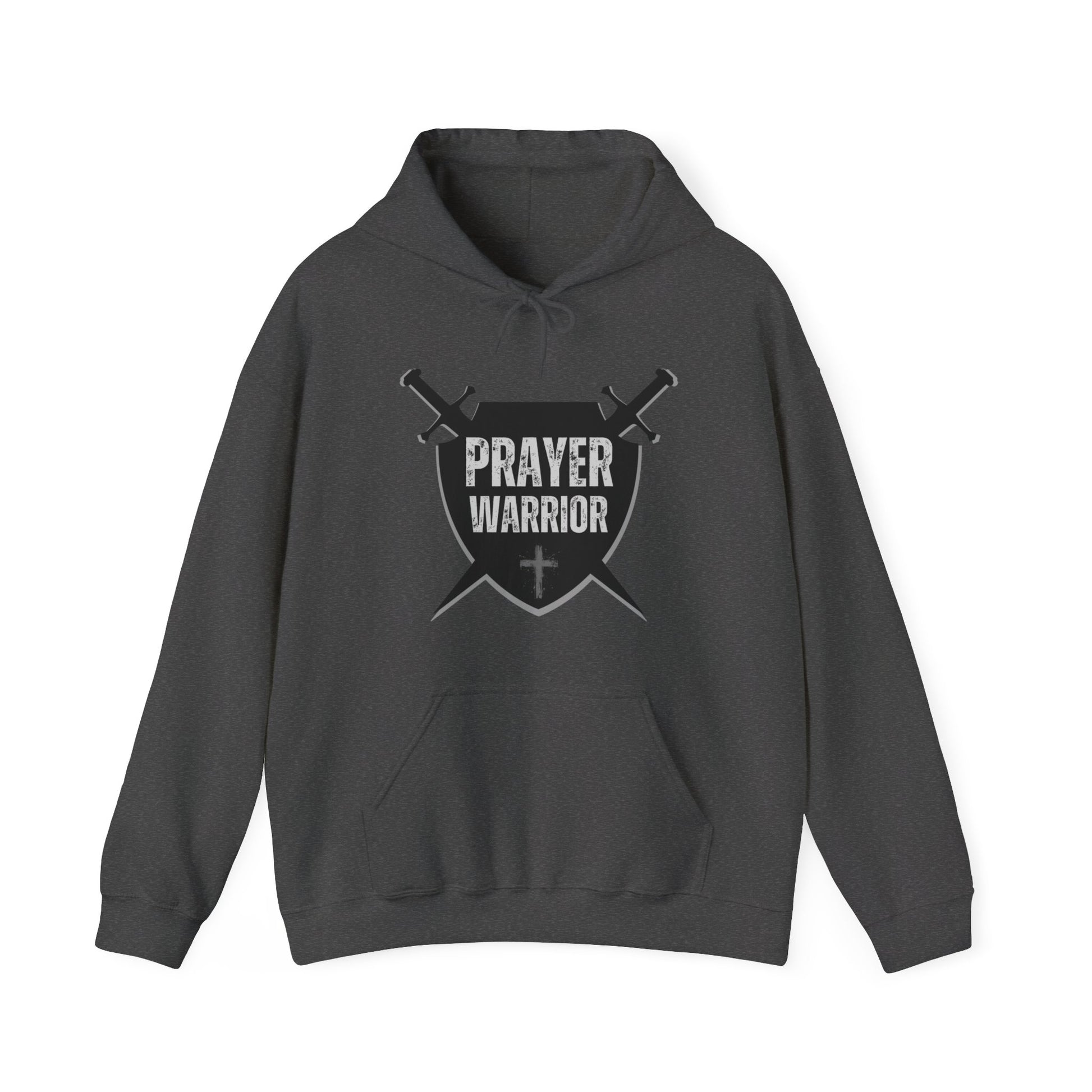 Prayer Warrior Shield Men's Hoodie (Black Logo) - Sweet Baby Jeez Teez