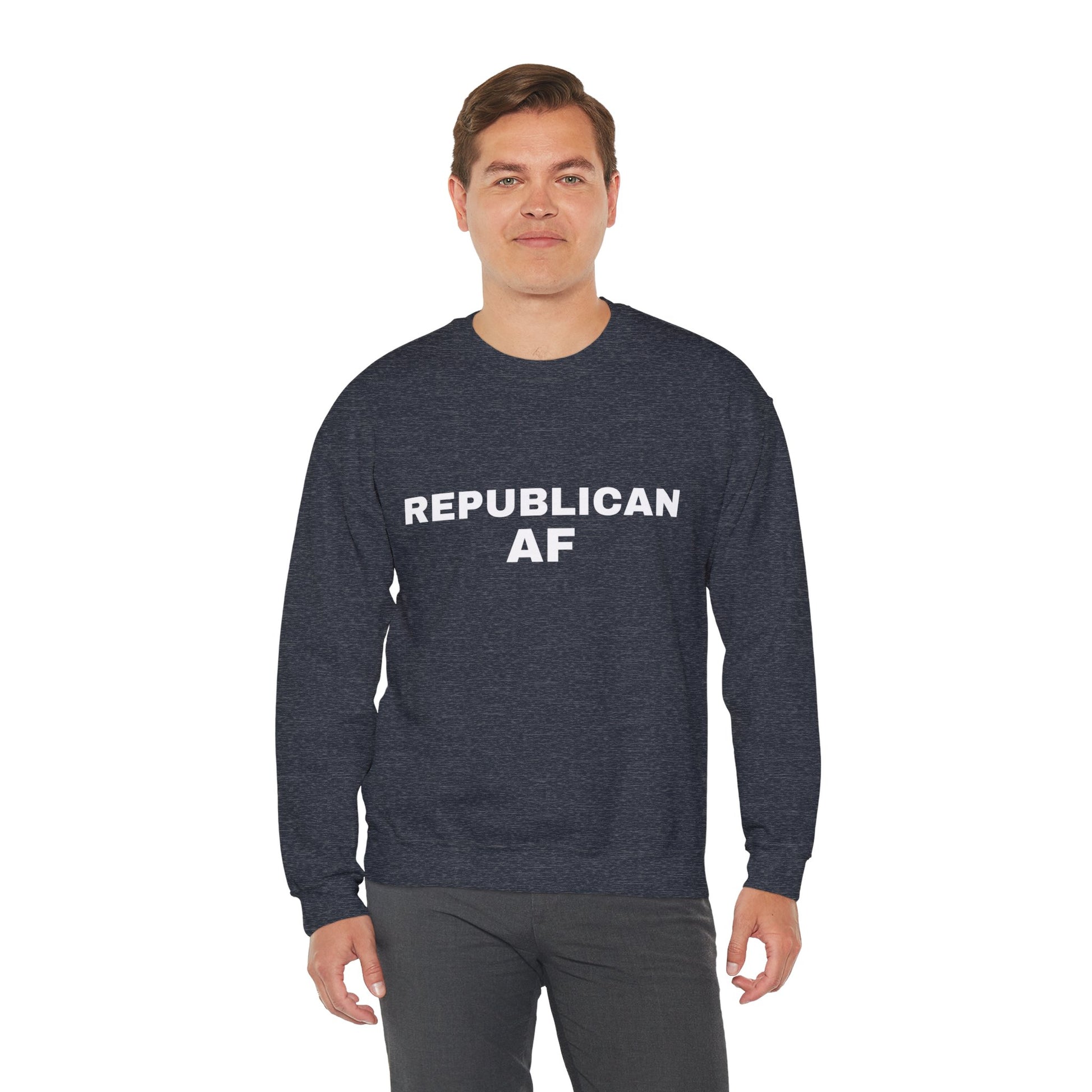 Republican AF Men's Crewneck Sweatshirt (White Logo) - Sweet Baby Jeez Teez