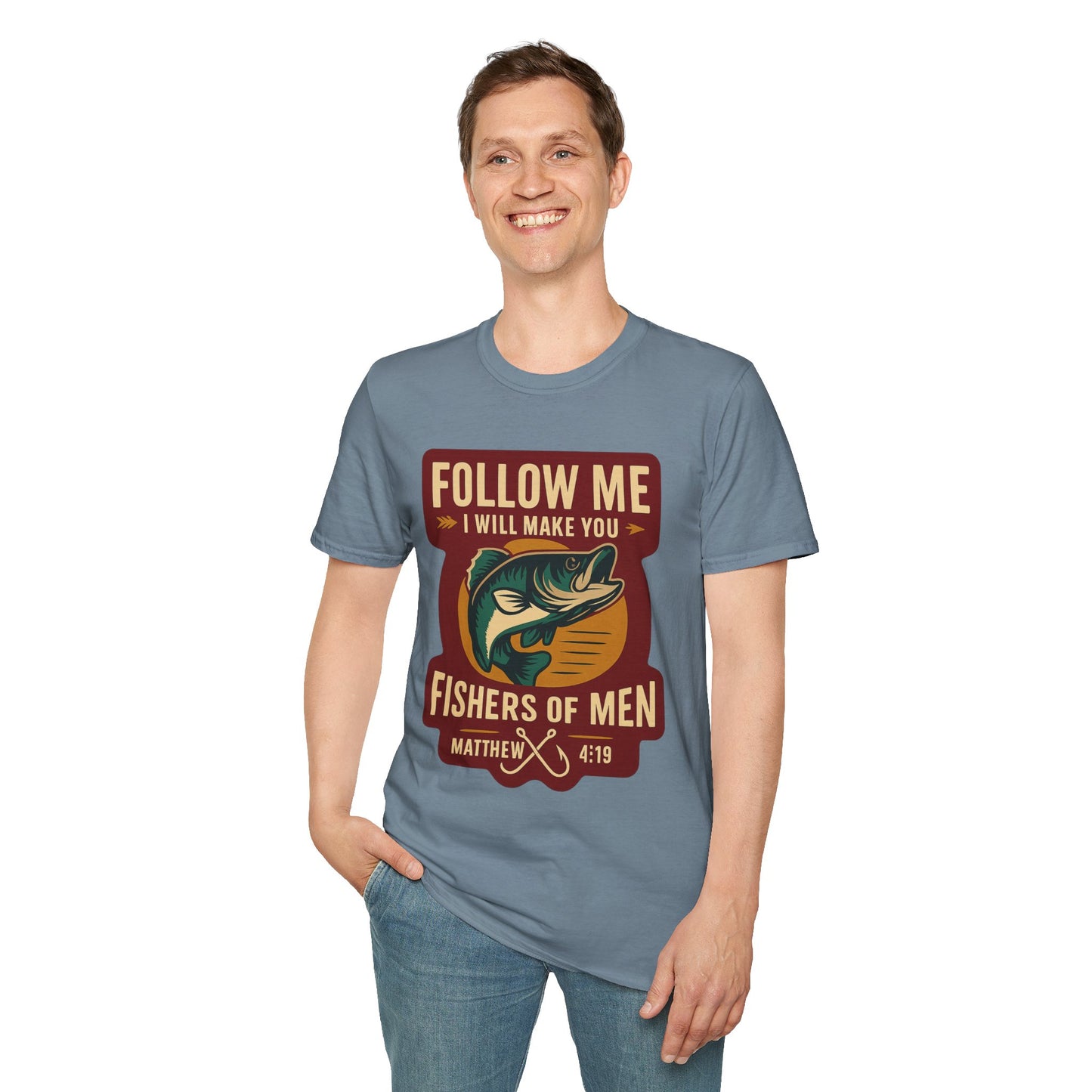"Follow Me" Bible Verse Unisex Softstyle Tshirt