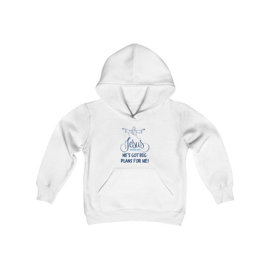 Jesus Has Big Plans Boys Hoodie (Blue Logo) - Sweet Baby Jeez Teez
