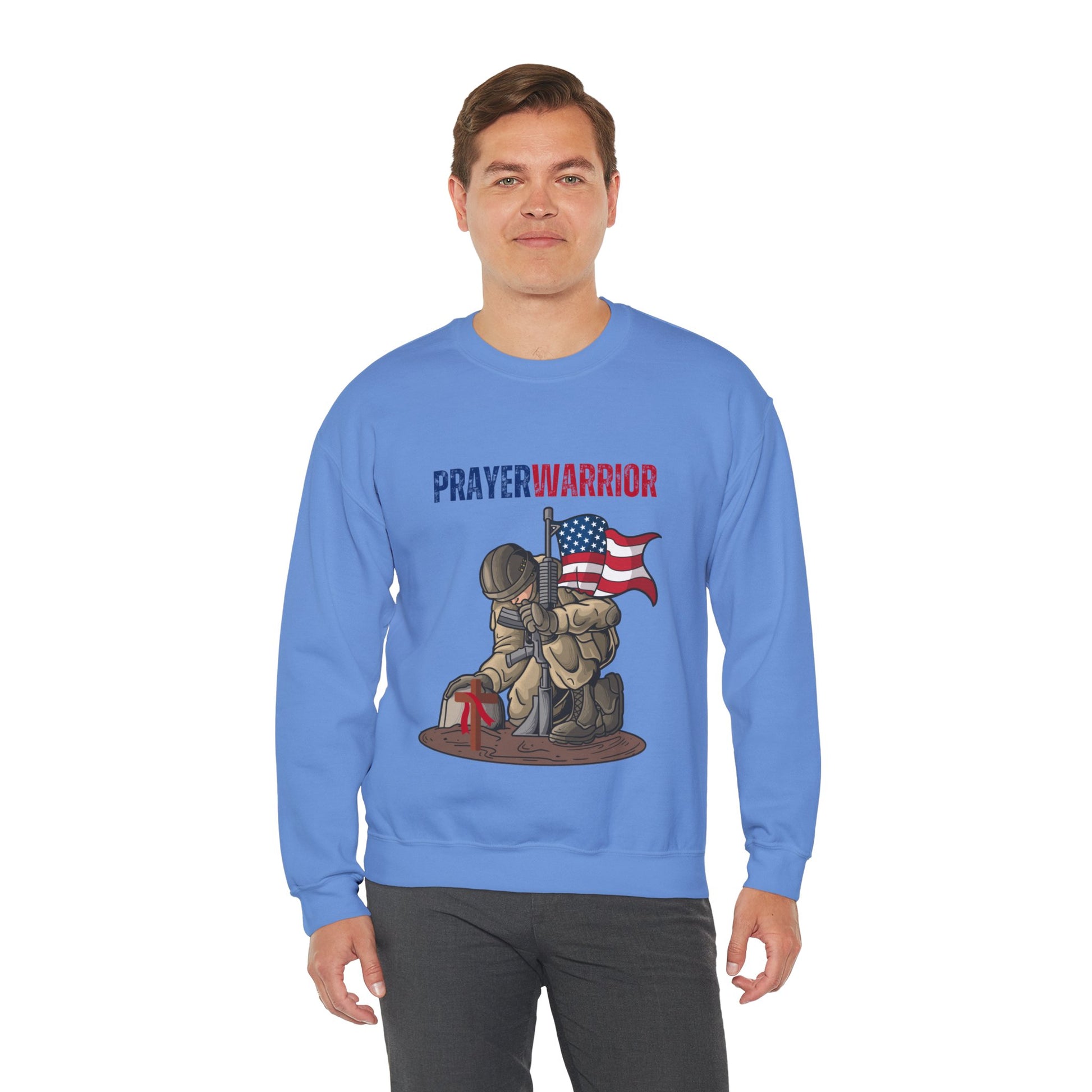 Prayer Warrior Soldier Men's Sweatshirt - Sweet Baby Jeez Teez