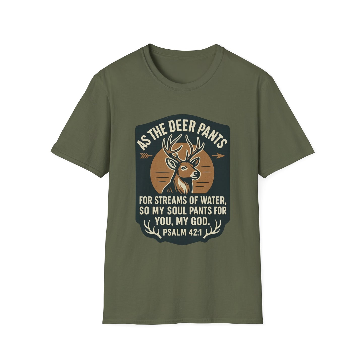 Psalm 42:1 "As The Deer" Bible Verse Softstyle Tshirt