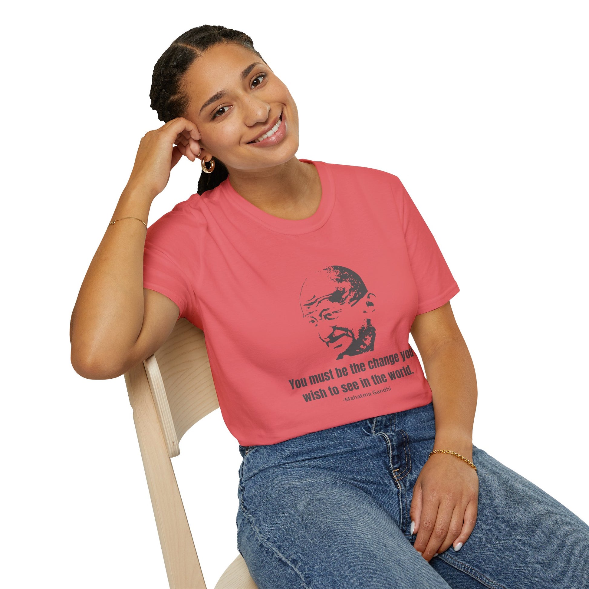 Be the Change Women's Relaxed/Plus Tshirt (IW Gray Logo) - Sweet Baby Jeez Teez