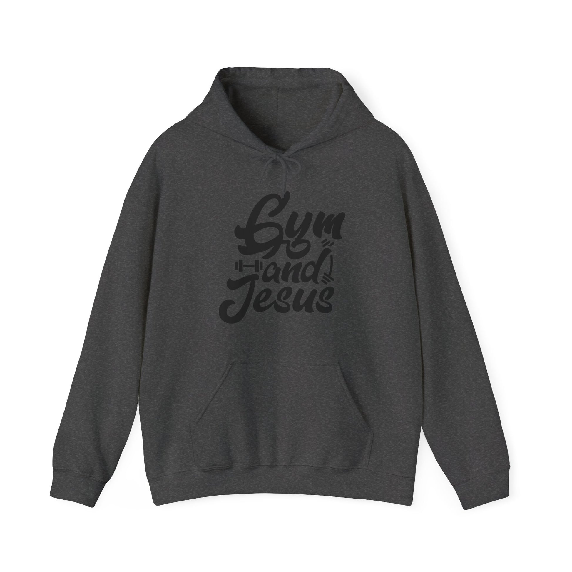 Gym and Jesus Men's Hoodie (Black Logo) - Sweet Baby Jeez Teez