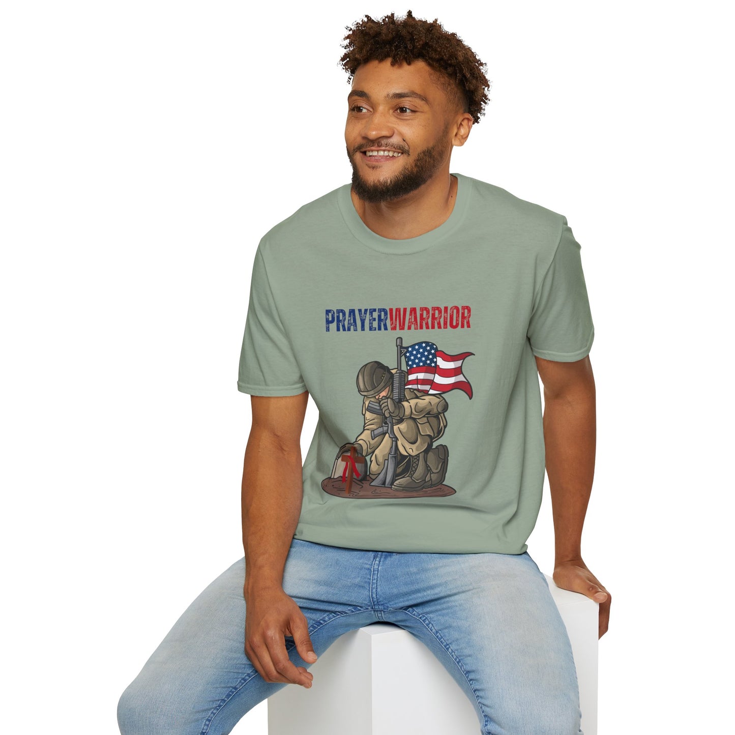Prayer Warrior Soldier Men's Tshirt S-5XL - Sweet Baby Jeez Teez