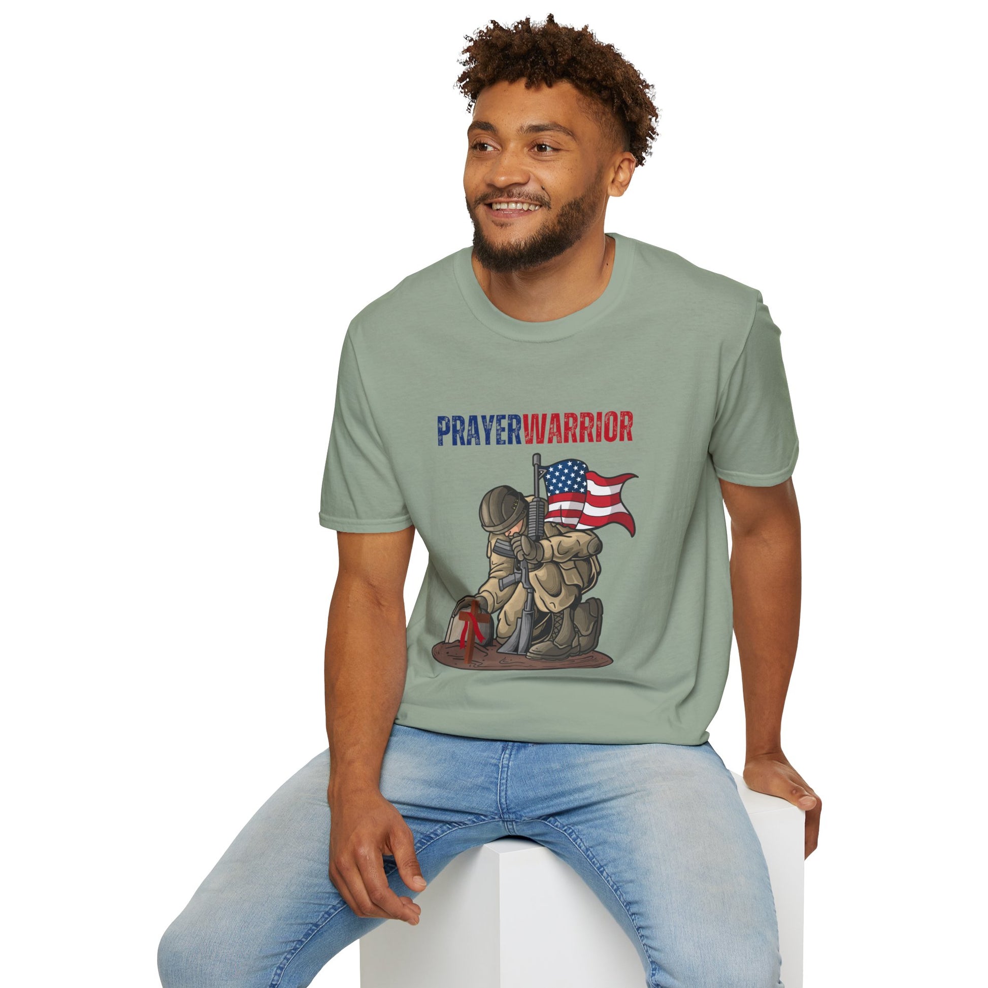 Prayer Warrior Soldier Men's Tshirt S-5XL - Sweet Baby Jeez Teez