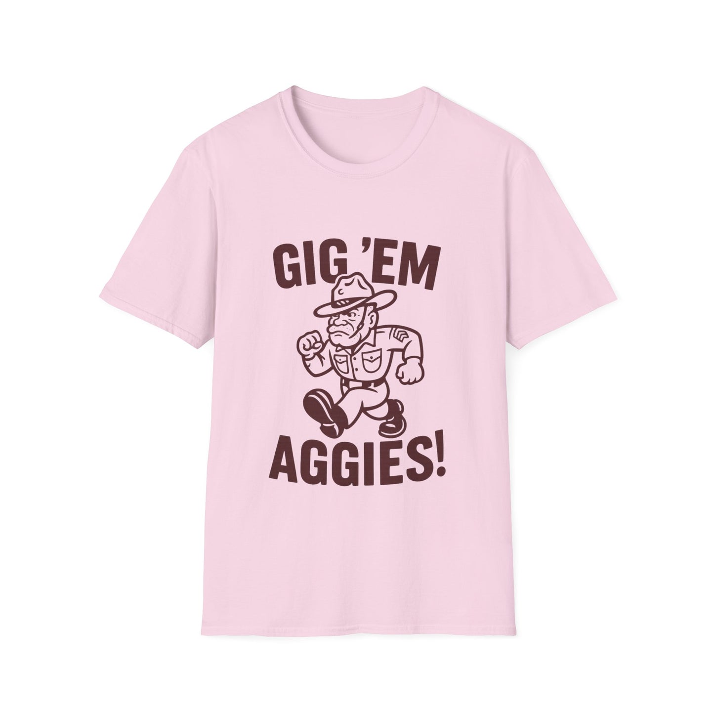 Gig Em Old Sarge Unisex Softstyle Tshirt - Sweet Baby Jeez Teez