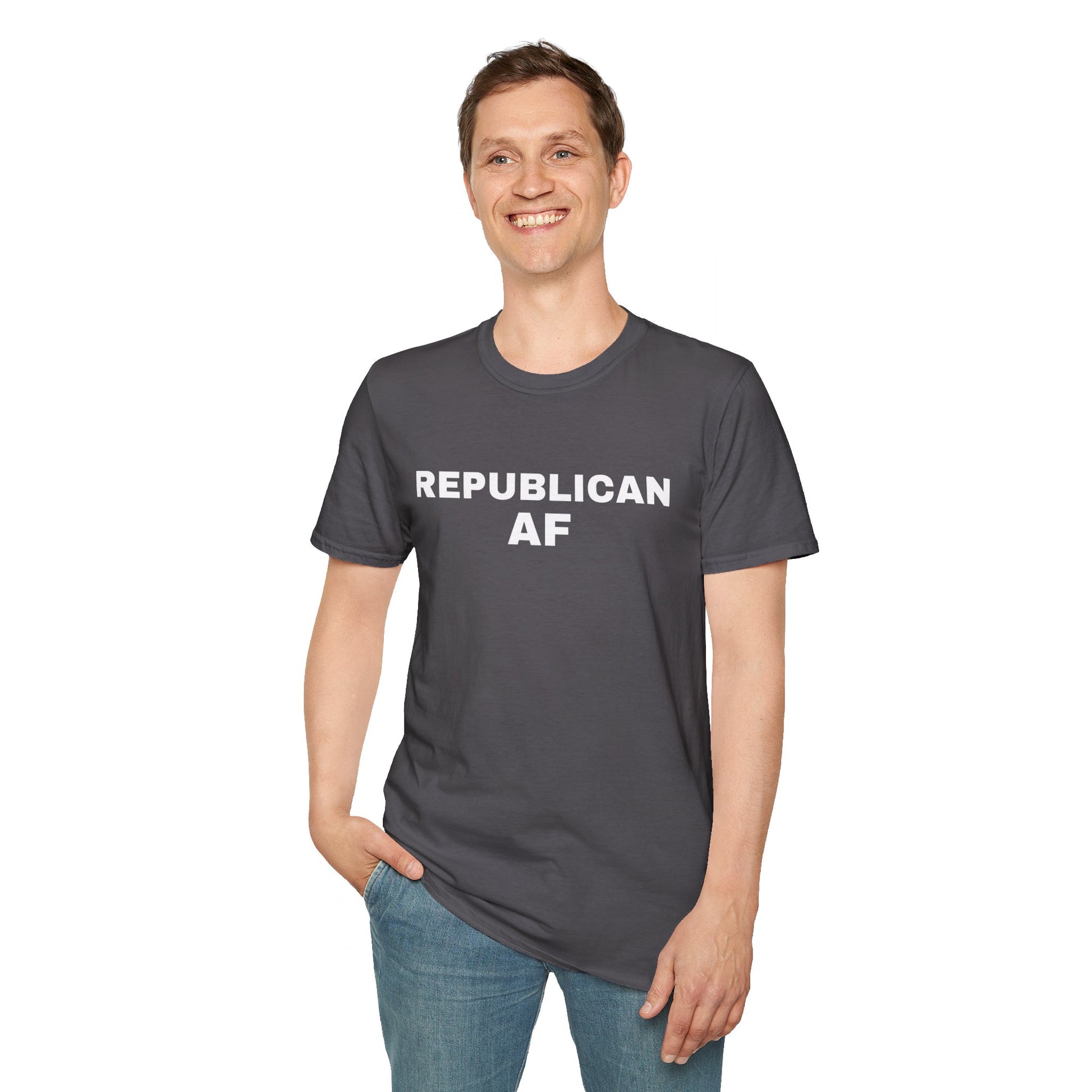 Republican AF Men's Tshirt (White Logo) - Sweet Baby Jeez Teez