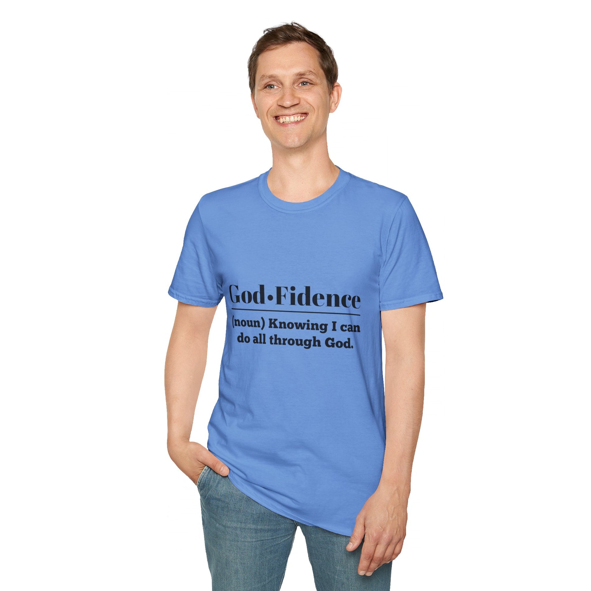 God-Fidence Men's Tshirt (Black Logo) - Sweet Baby Jeez Teez