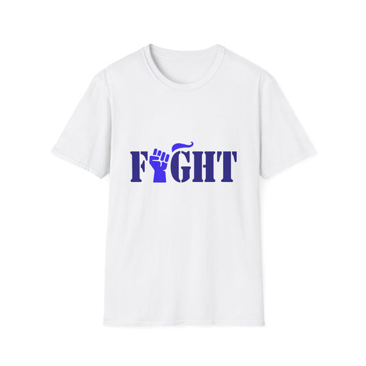 Fight Men's Tshirt (Blue Fist Logo) - Sweet Baby Jeez Teez