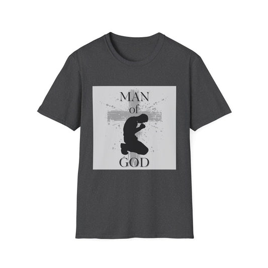 Man of God Men's Tshirt  (Gray Logo) - Sweet Baby Jeez Teez