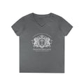 ARS Prayer Brigade Ladies' V-Neck T-Shirt (Light Gray with Light Gray Logo)