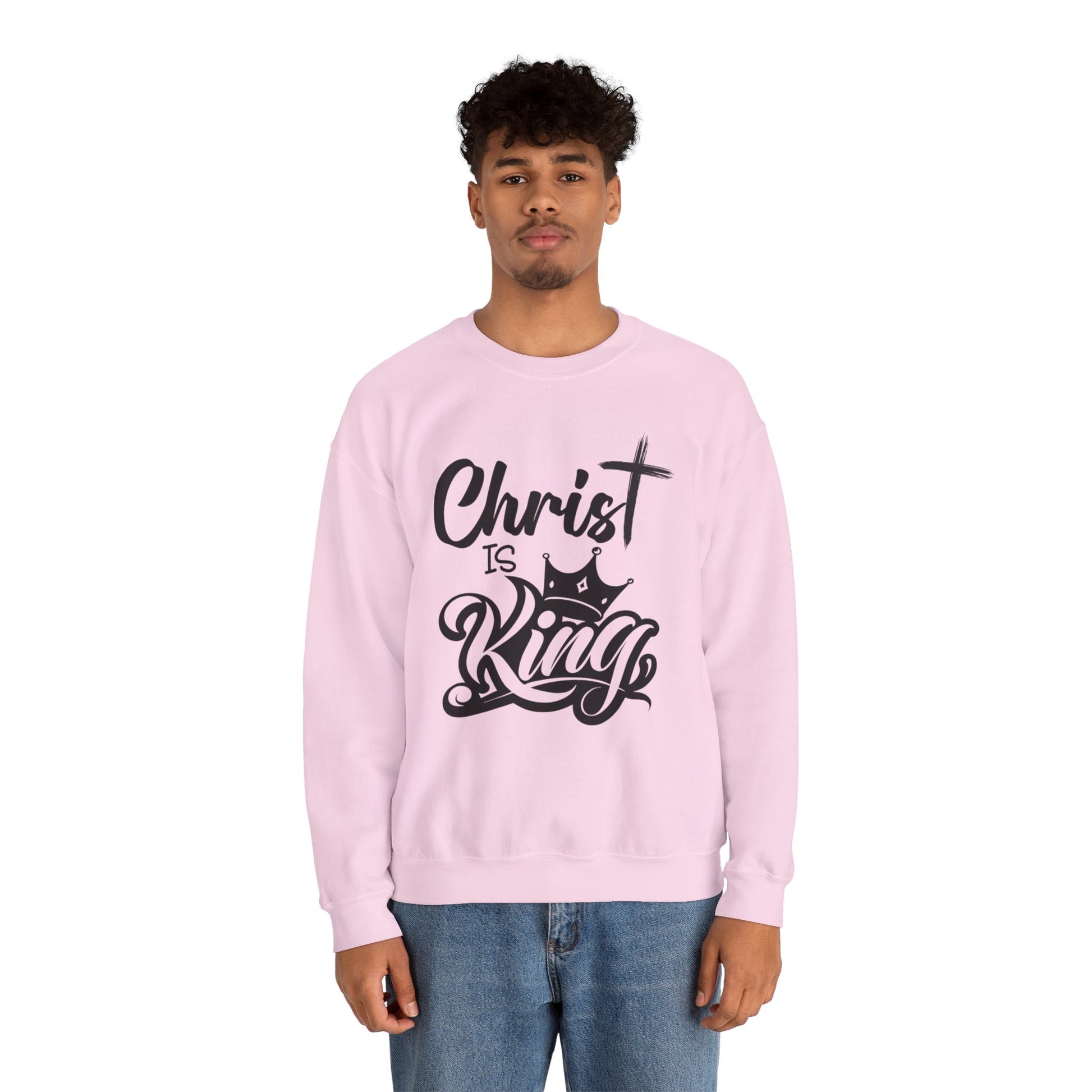 "Christ is King" Unisex Crewneck Sweatshirt - Sweet Baby Jeez Teez