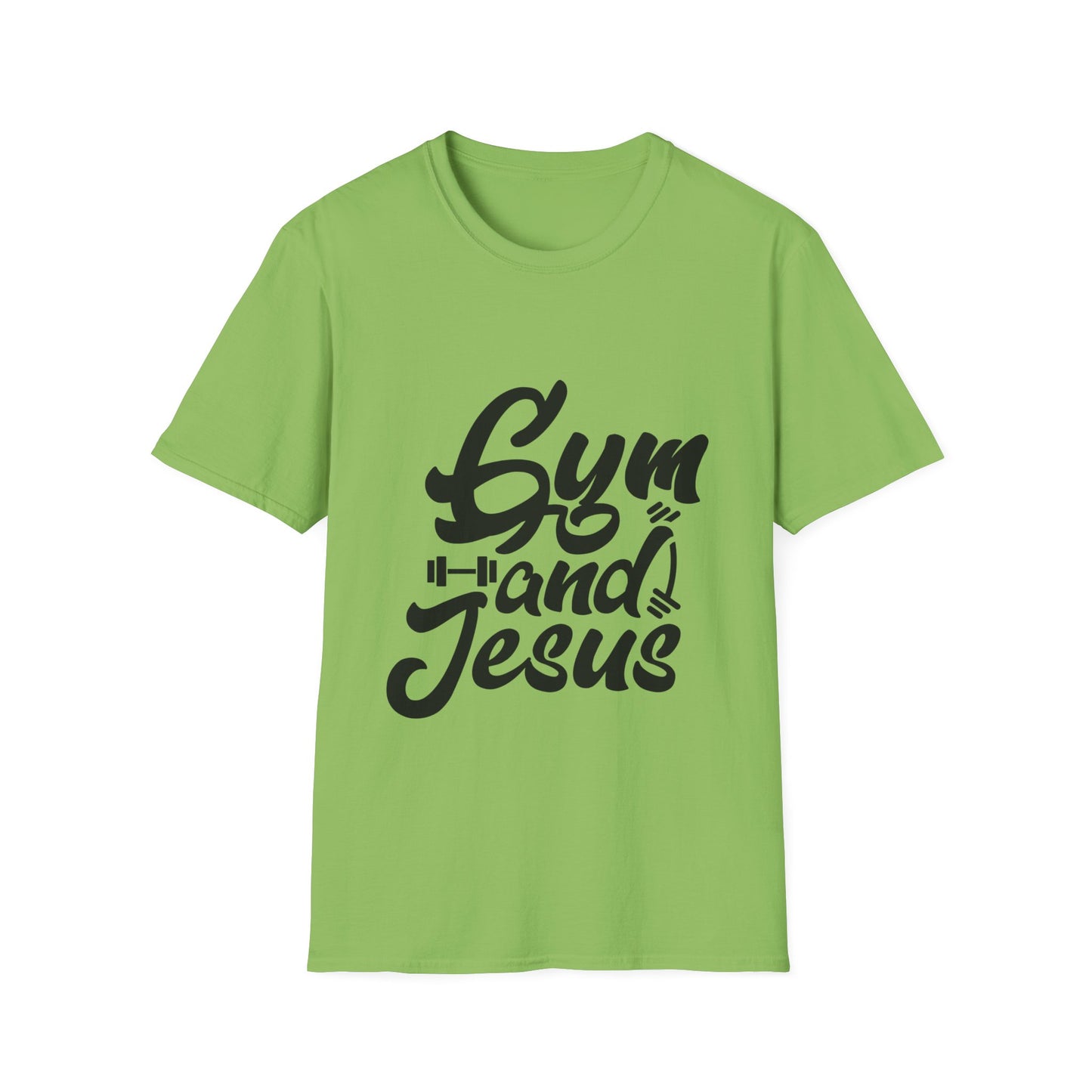 Gym and Jesus Men's Tshirt (Black Logo) - Sweet Baby Jeez Teez
