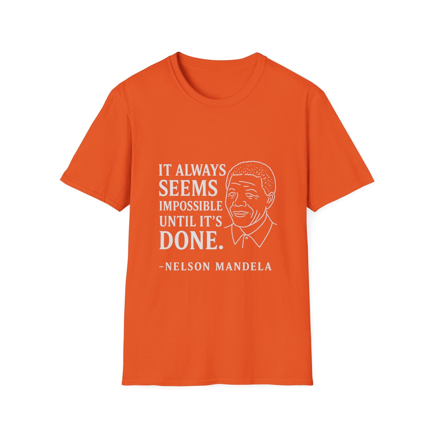 "Seems Impossible" Nelson Mandela Unisex SoftStyle Tshirt (IW Logo)